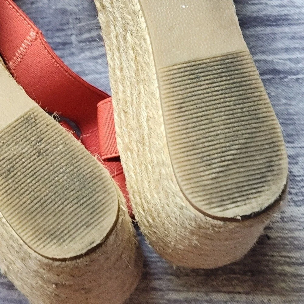 G.H. Bass & Co Coral Wedge Espadrille Sandals Women Size 10 Fabric‎ Elastic